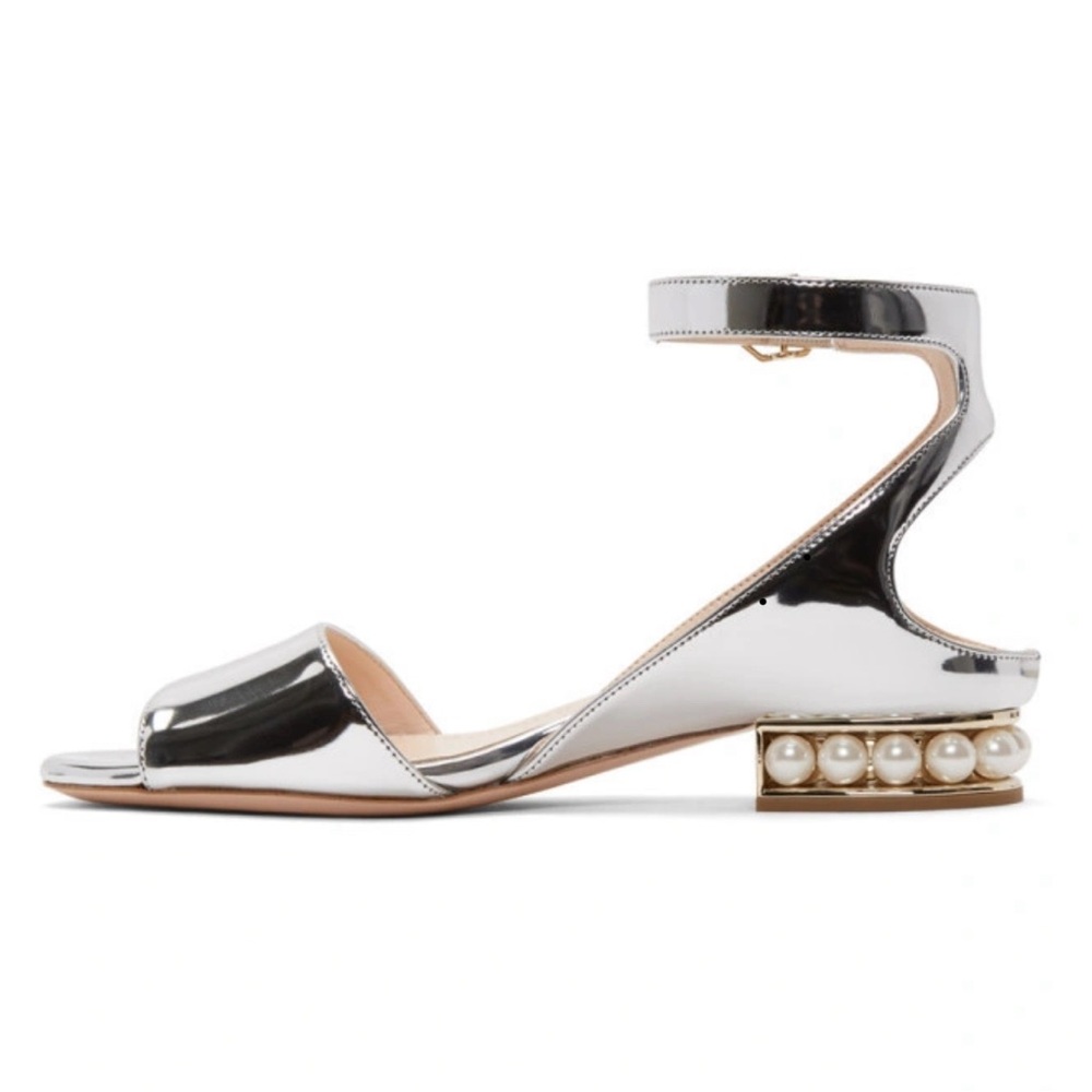 NWT - Nicholas Kirkwood Lola Sandal - Silver - Size 41